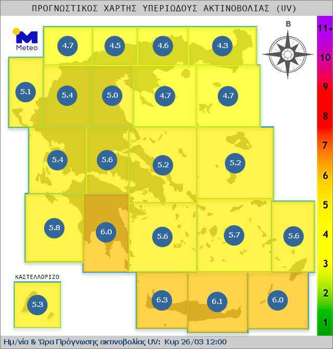 UV map of Greece