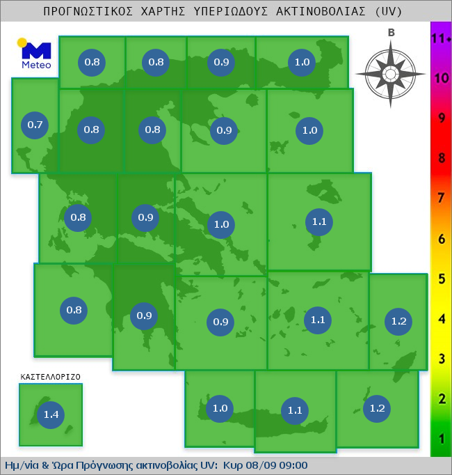 UV map of Greece