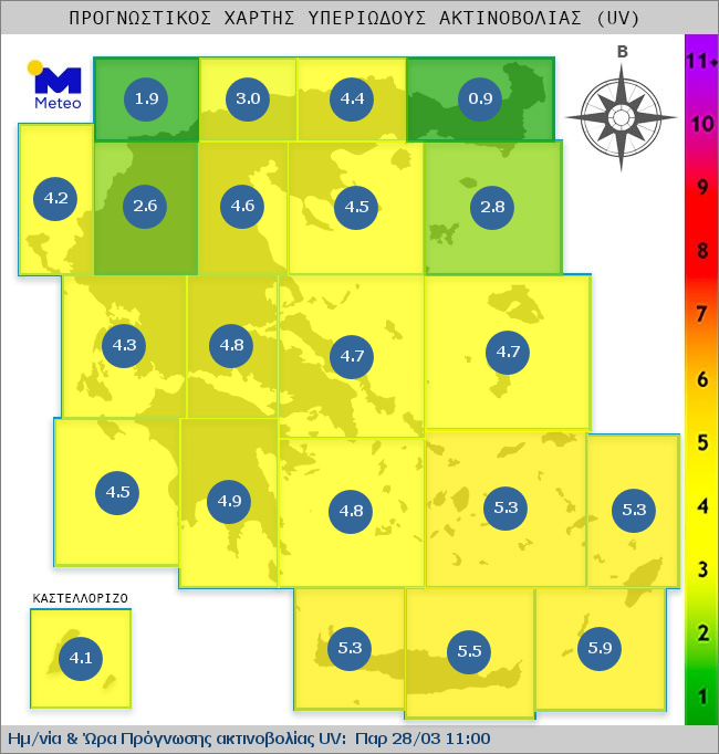 UV map of Greece
